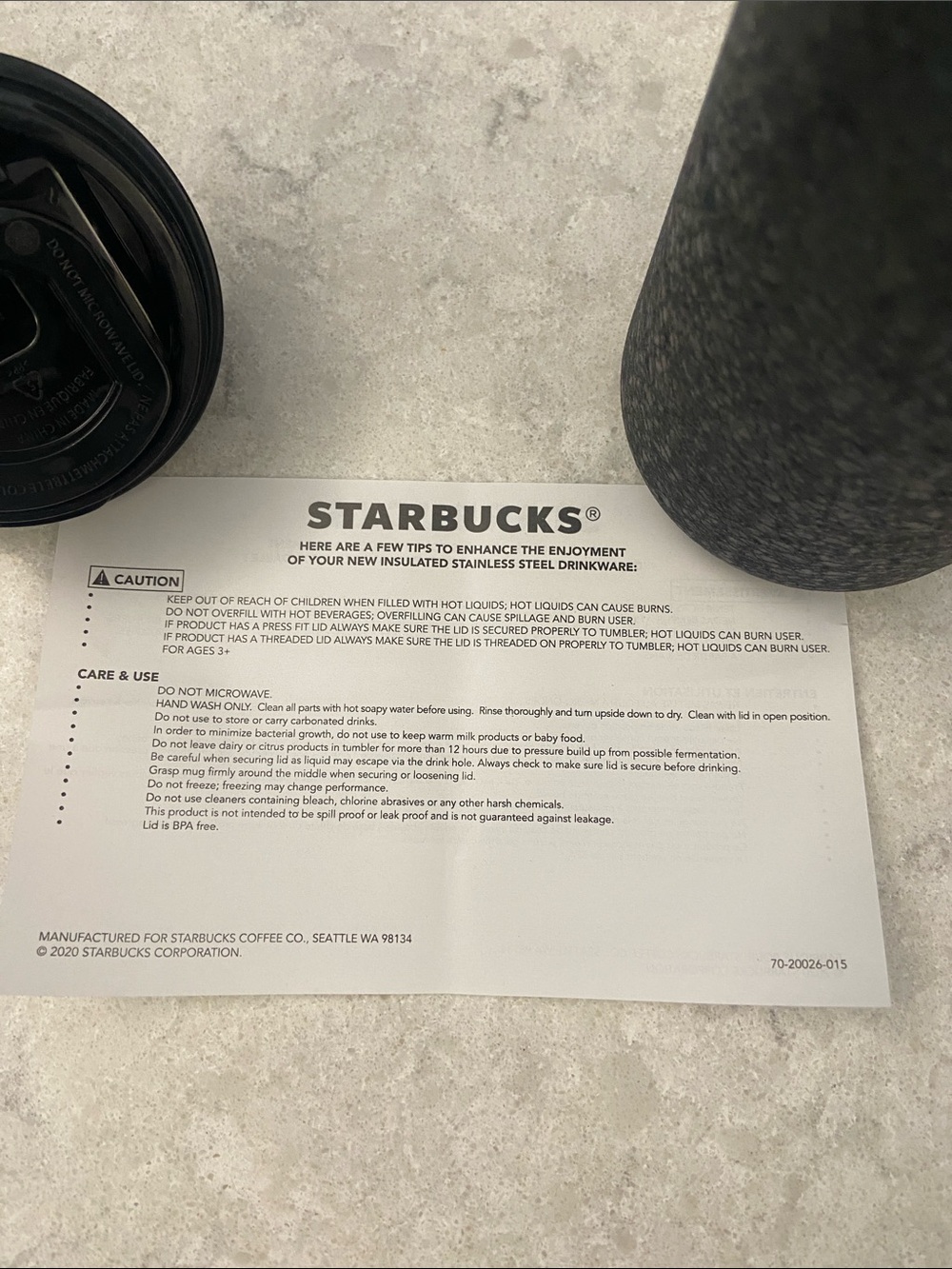Starbucks RARE Ltd Edition Black Ice Crystal Stainless Steel Tumbler 12 FL OZ. - Picture 11 of 15